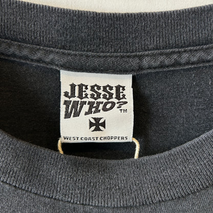 00's West Coast Choppers ウェストコーストチョッパーズ クラシックカー＆アイアンクロス Tシャツ ブラック(XL)/C0997T-SO