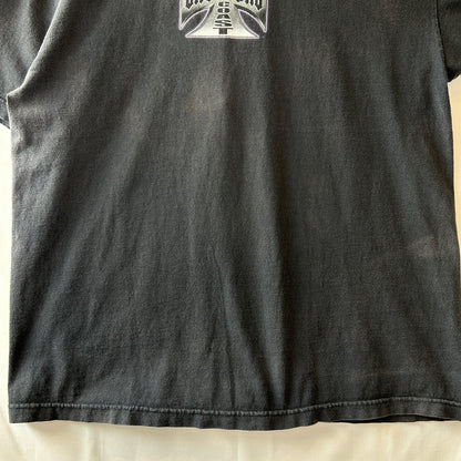 00's West Coast Choppers ウェストコーストチョッパーズ クラシックカー＆アイアンクロス Tシャツ ブラック(XL)/C0997T-SO