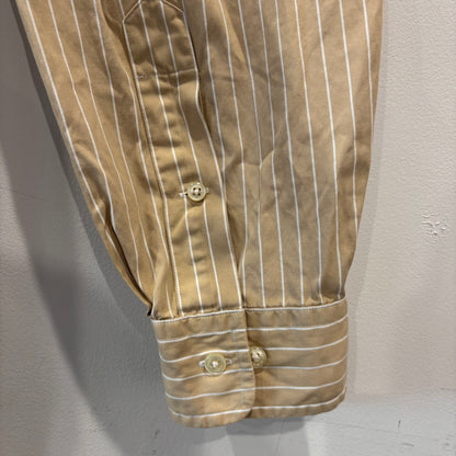 00's Ralph Lauren ラルフローレン YARMOUTH ストライプシャツ ベージュ・ホワイト (XL相当) /B4087SH-SO