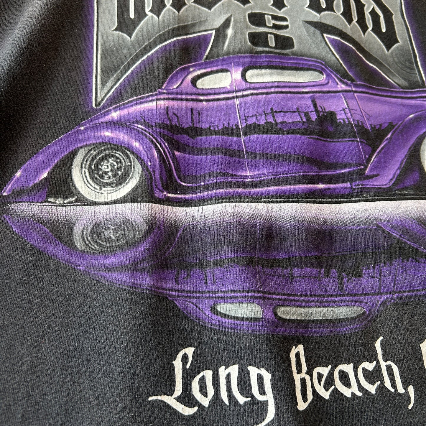 00's West Coast Choppers ウェストコーストチョッパーズ クラシックカー＆アイアンクロス Tシャツ ブラック(XL)/C0997T-SO