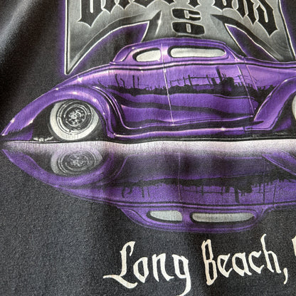00's West Coast Choppers ウェストコーストチョッパーズ クラシックカー＆アイアンクロス Tシャツ ブラック(XL)/C0997T-SO