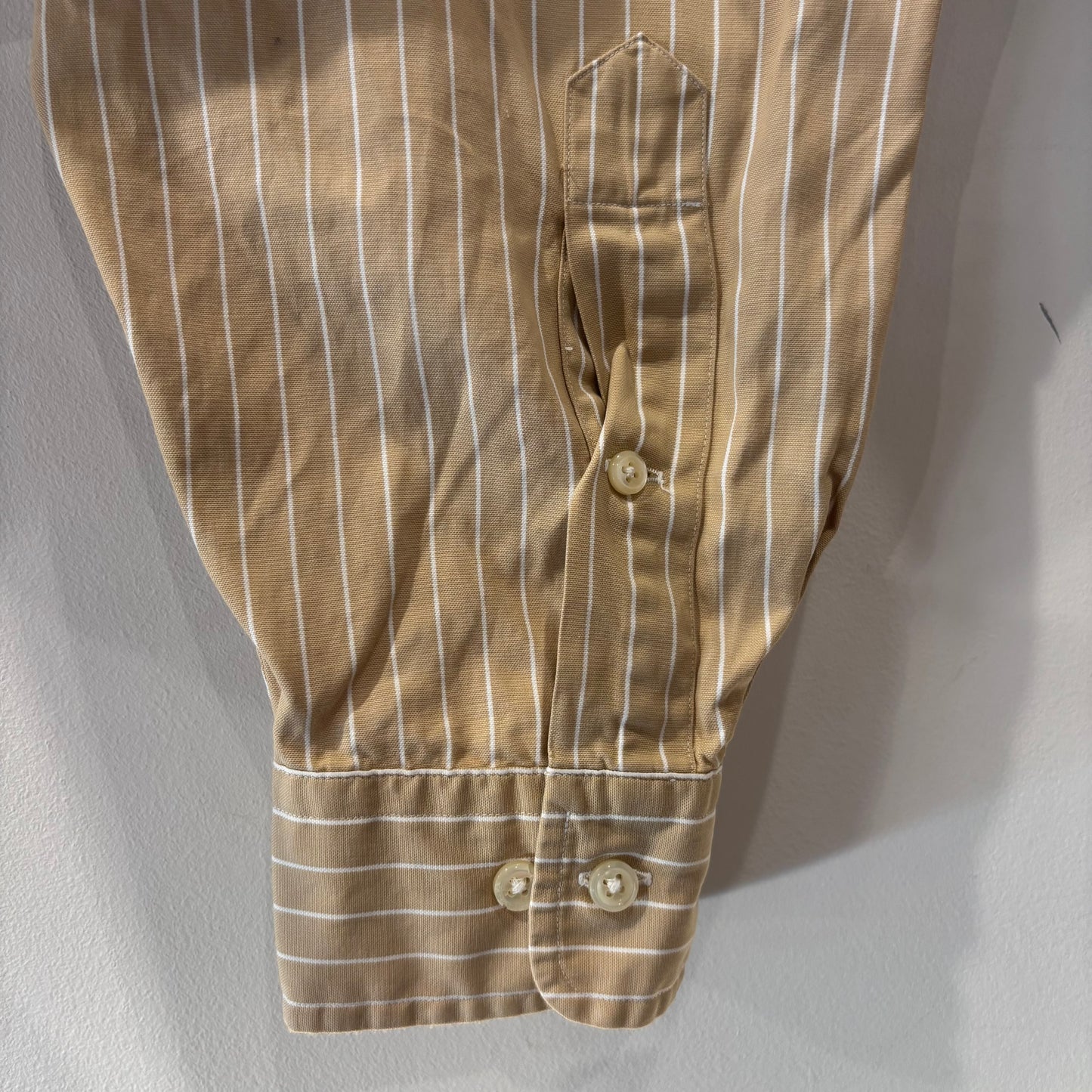 00's Ralph Lauren ラルフローレン YARMOUTH ストライプシャツ ベージュ・ホワイト (XL相当) /B4087SH-SO