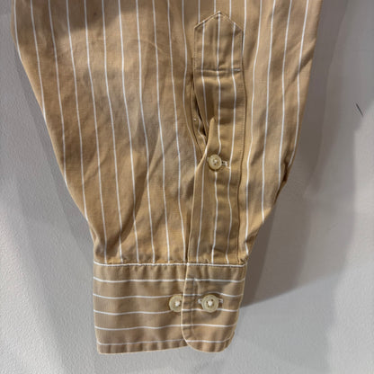 00's Ralph Lauren ラルフローレン YARMOUTH ストライプシャツ ベージュ・ホワイト (XL相当) /B4087SH-SO