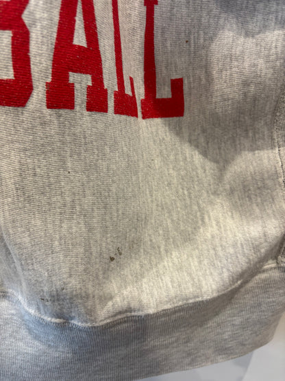 90's Champion ReverseWeave リバースウィーブ "NEBRASKA FOOTBALL" カレッジスウェット グレー(XL)/B3539R-SO