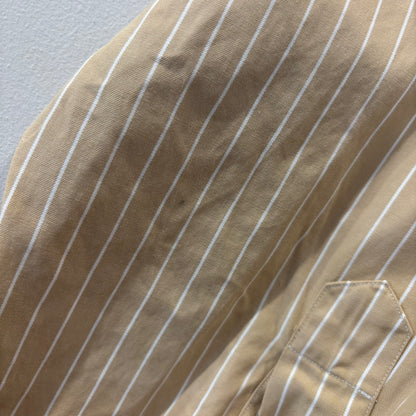 00's Ralph Lauren ラルフローレン YARMOUTH ストライプシャツ ベージュ・ホワイト (XL相当) /B4087SH-SO