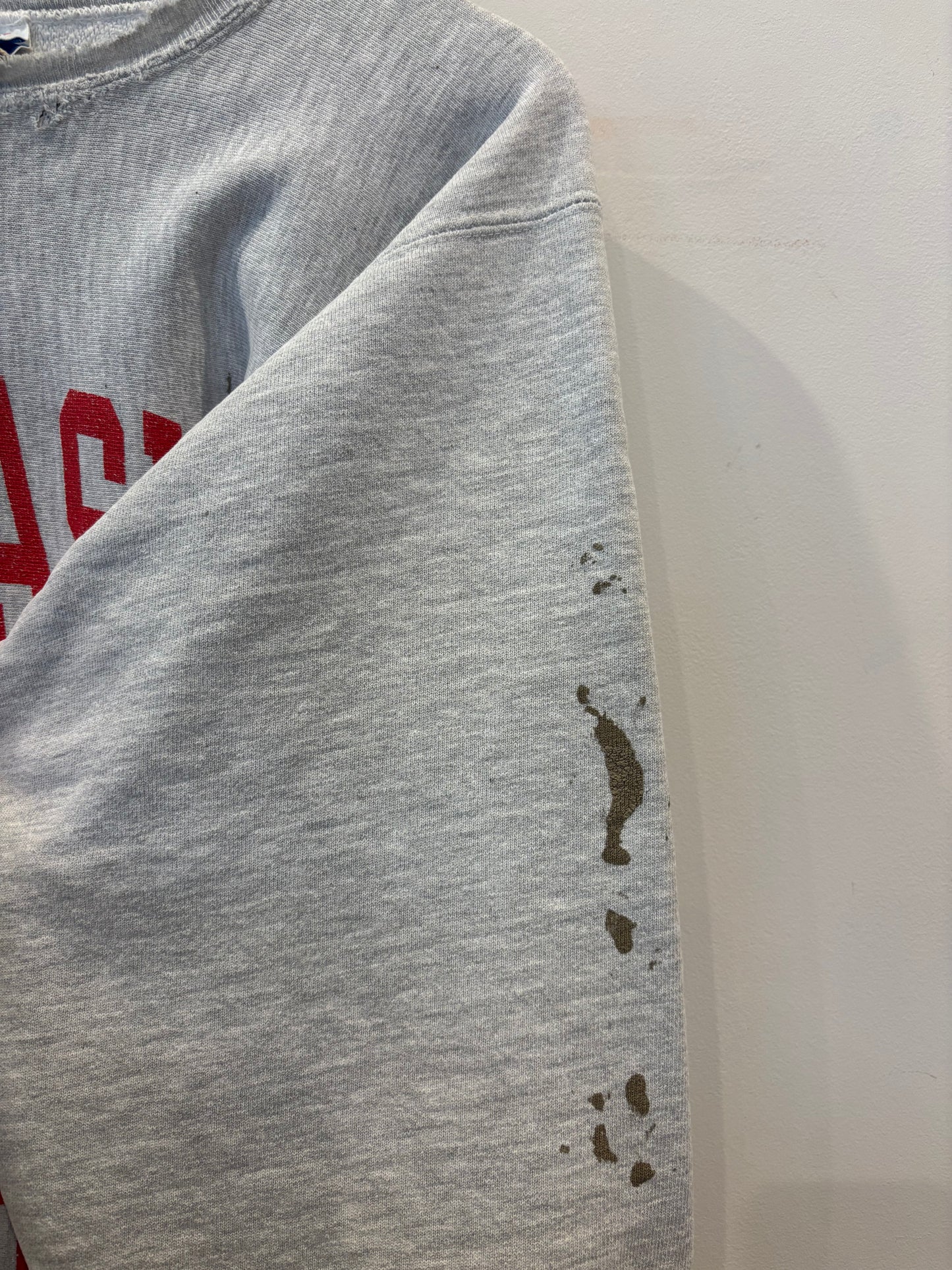 90's Champion ReverseWeave リバースウィーブ "NEBRASKA FOOTBALL" カレッジスウェット グレー(XL)/B3539R-SO