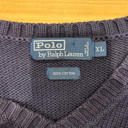 00's Polo by Ralph Lauren ラルフローレン ニットベスト 紺 (XL)/A7907V-SO