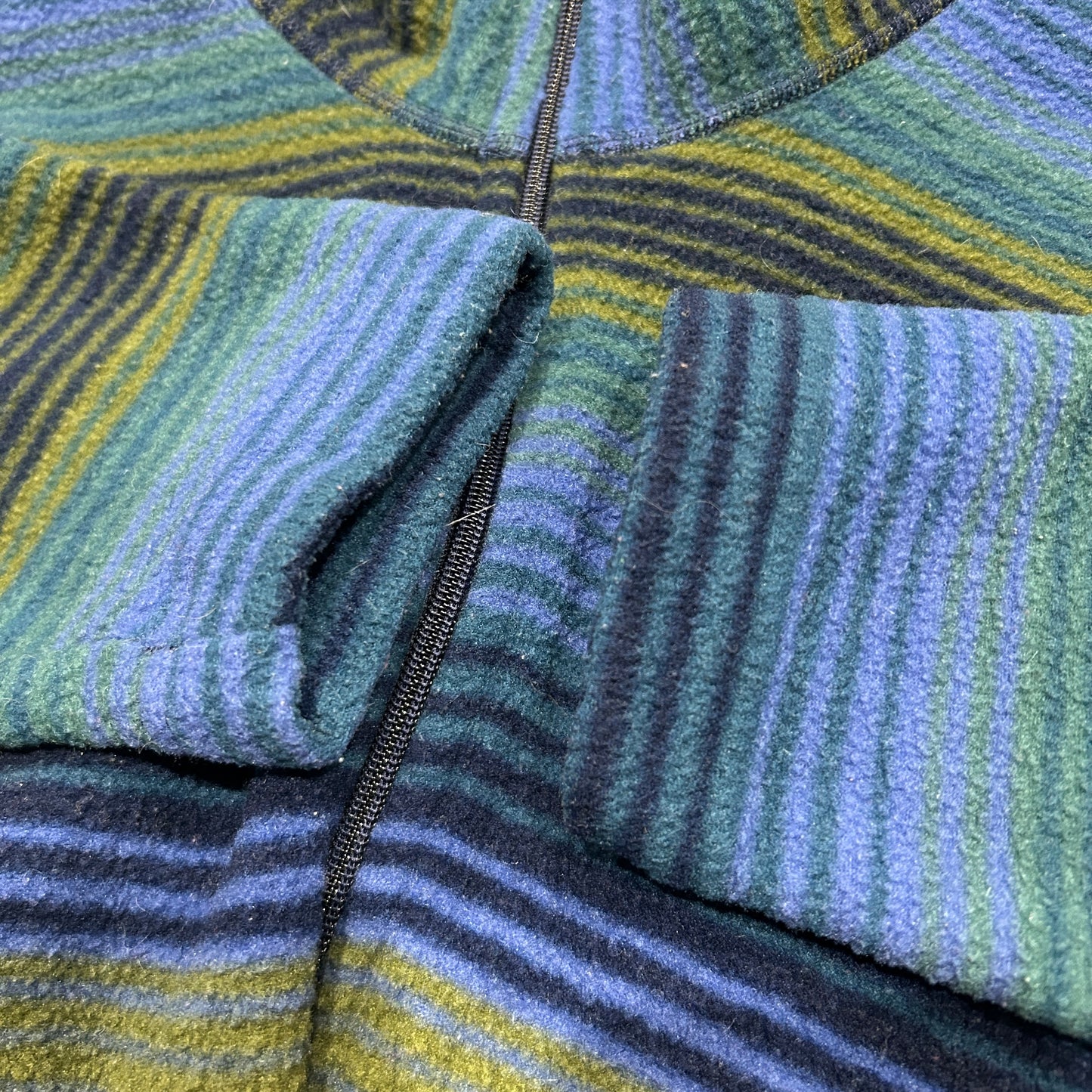 90's Patagonia synchilla half-zip Patagonia シンチラ ハーフジップ 総柄 緑 青 ブラック (L)/C0085F-SO