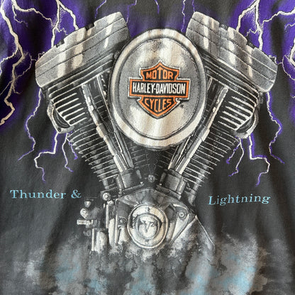 90's Harley-Davidson ハーレー Thunder&Lightning サンダー Tシャツ （L )/C0994T-SO