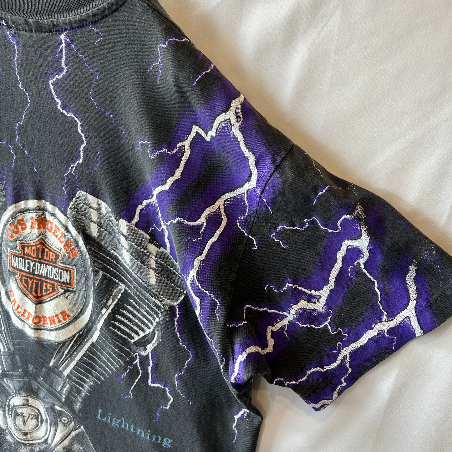 90's Harley-Davidson ハーレー Thunder&Lightning サンダー Tシャツ （L )/C0994T-SO