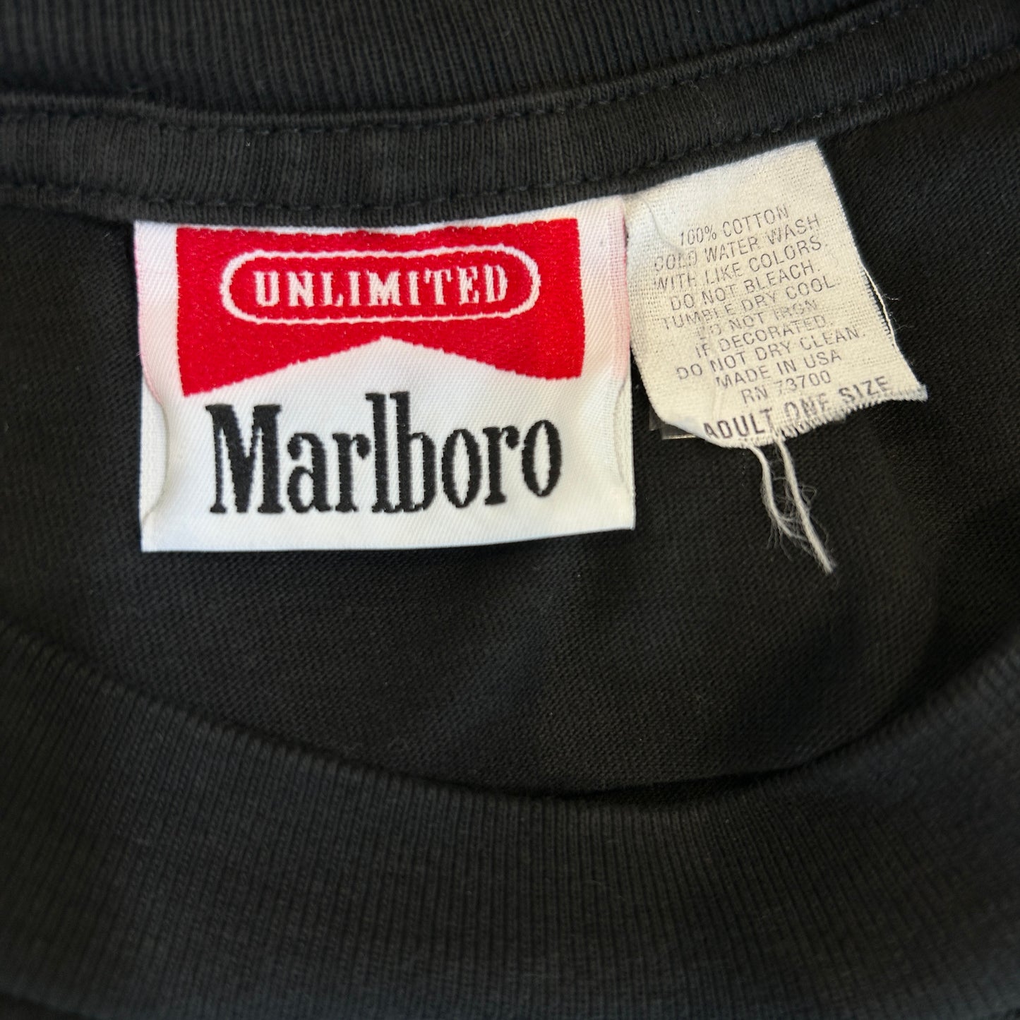 90's Marlboro Unlimited マルボロ トレインTシャツ 企業Tシャツ タバコ 黒(One Size)/C0990T-SO