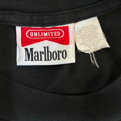 90's Marlboro Unlimited マルボロ トレインTシャツ 企業Tシャツ タバコ 黒(One Size)/C0990T-SO