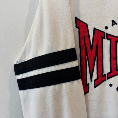 90's Mickey＆Co ミッキー ボーダースウェット 白黒 (M)/B4088S-SO