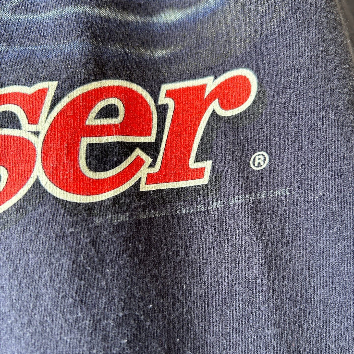 90's Budweiser バドワイザー フロッグ Tシャツ ビール 企業Tシャツ ネイビー(XL)/C0991T-SO