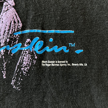 90's Albert Einstein アインシュタイン Tシャツ 数式 偉人 黒(about M)/C0993T-SO
