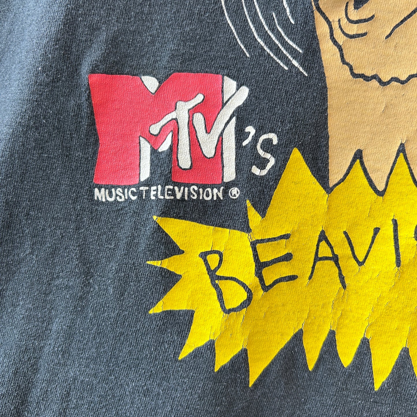 90's Beavis&Butt-haed ビーバスアンドバットヘッド キャラクターTシャツ MTV 黒 Hanes (XL)/C0995T-SO