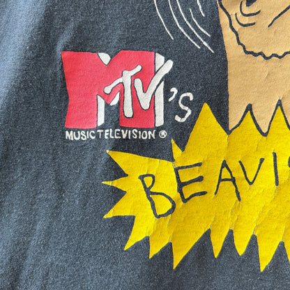 90's Beavis&Butt-haed ビーバスアンドバットヘッド キャラクターTシャツ MTV 黒 Hanes (XL)/C0995T-SO