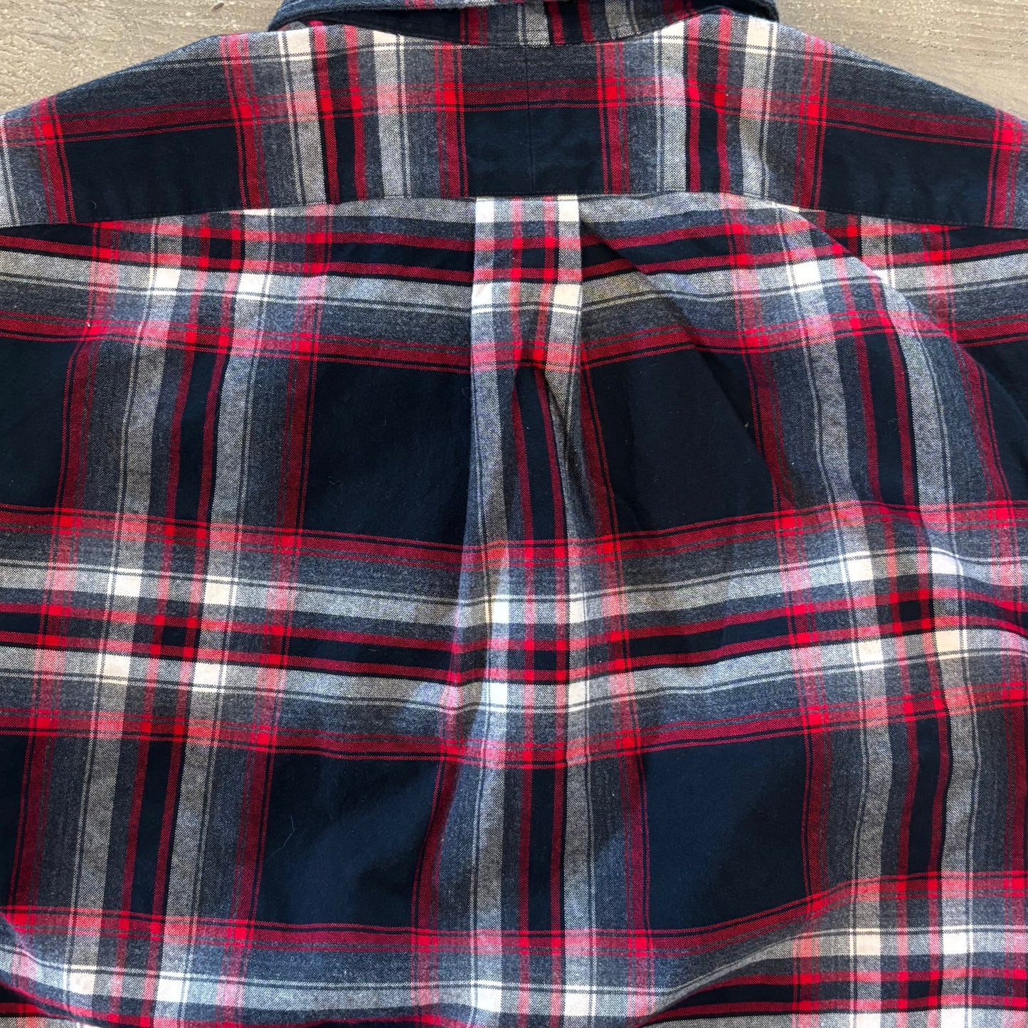 90's Ralph Lauren classic FIT cotton shirt 赤黒白 (M)/A6339S-SO