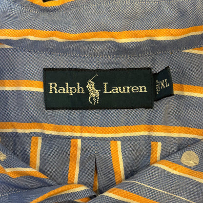 00's Ralph Lauren stripe shirt 橙青白 (XL)/A6340S-SO