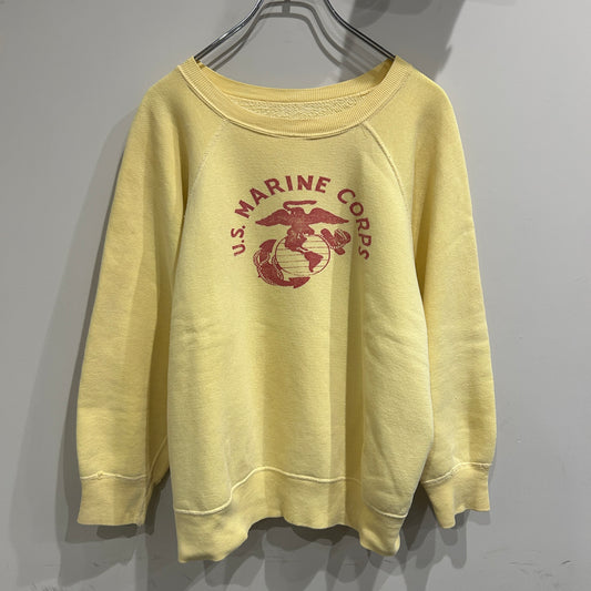 60's USMC 染み込みプリントスウェット 黄色/A6698
