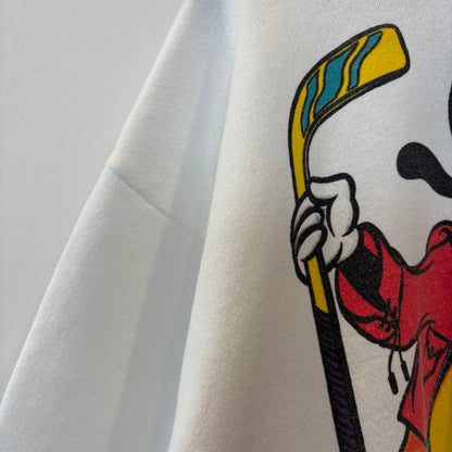 90's Mickey Unlimited ミッキー グーフィー プリントスウェット 白 (XL)/B3525S-SO