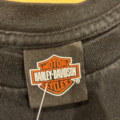 00's Harley-Davidson Sinister Attude 袖プリント ハーレーロングTシャツ 黒 (サイズ不明)/B3083T-SO