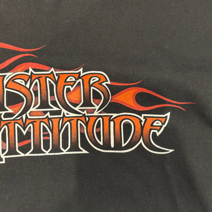 00's Harley-Davidson Sinister Attude 袖プリント ハーレーロングTシャツ 黒 (サイズ不明)/B3083T-SO