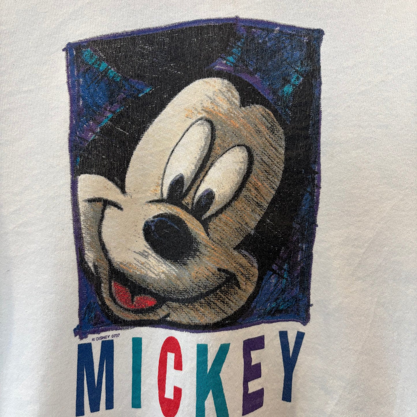 90's Mickey Unlimited ミッキー プリントスウェット 白 (L-XL)/B3522S-SO