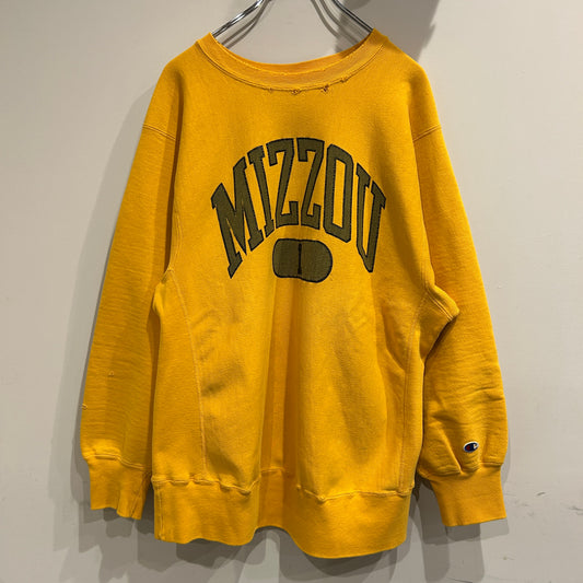 80's Champion Reverse Weave リバースウィーブ MIZZOU 黄色(XL)/A8624