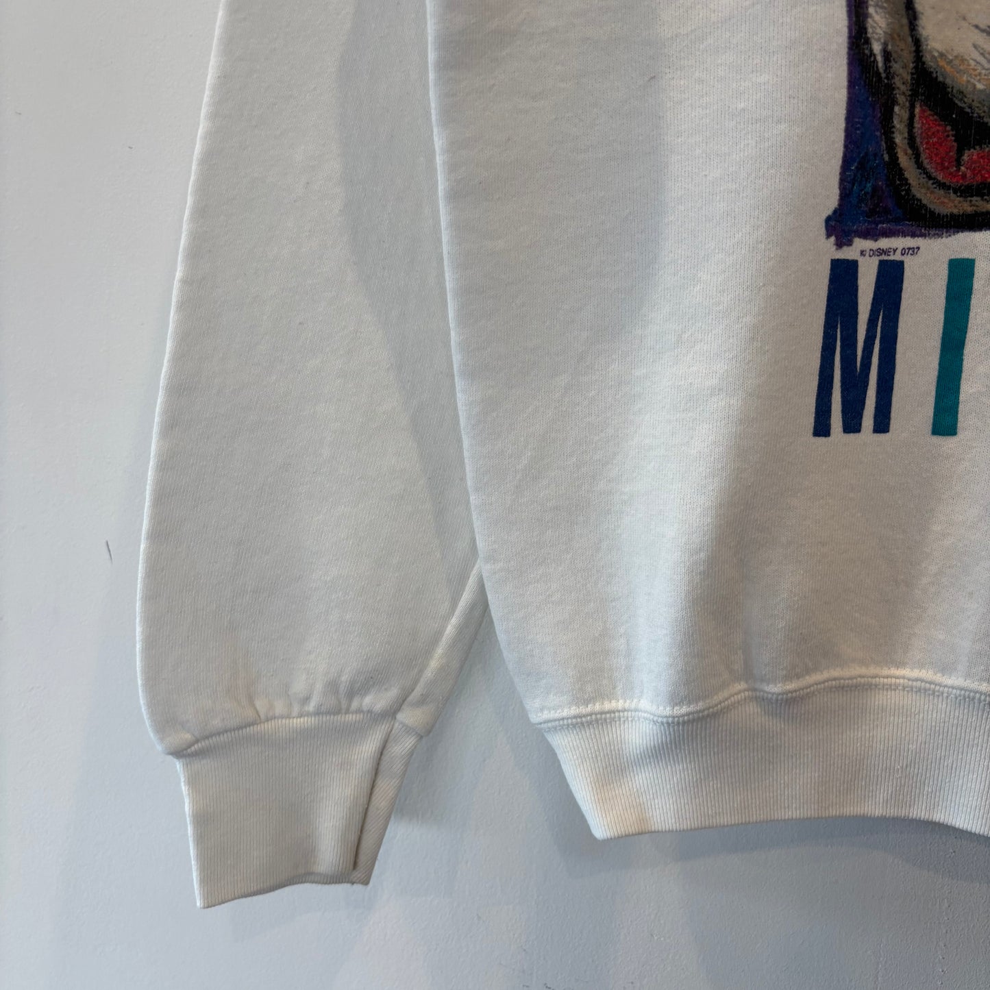 90's Mickey Unlimited ミッキー プリントスウェット 白 (L-XL)/B3522S-SO