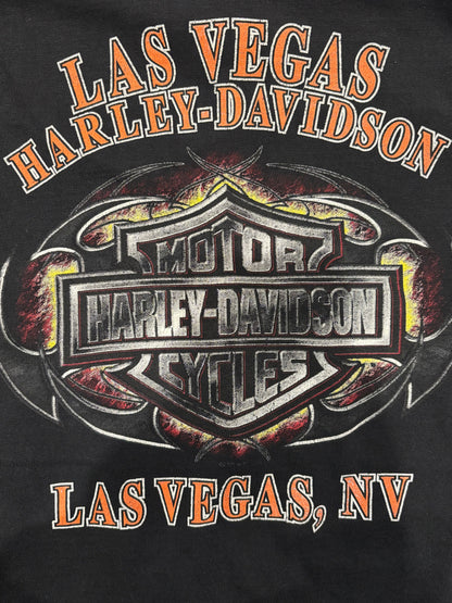 90's Harley-Davidson Las Vegas 袖プリント ロングTシャツ 黒 (L)/B3084T-SO