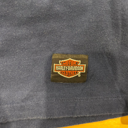 90's Hanes Harley-Davidson "Established 1903" 袖プリント ロングTシャツ 紺 (L)/B0661T-SO