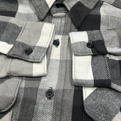 80's ~ RUGGED WEAR flannel shirt ネルシャツ グレー ホワイト ブラック (L)/B1841SH-SO