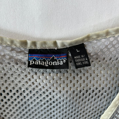 90's Patagonia パタゴニア メッシュフィッシングベスト グレー/グリーン(L)/C0115V-SO