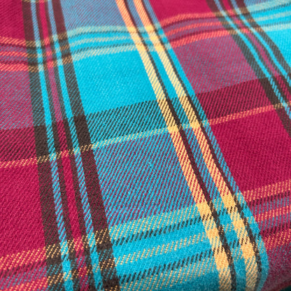 90's MIGHTY MAC flannel shirt ネルシャツ ターコイズブルー パープル (M)/A8503SH-SO