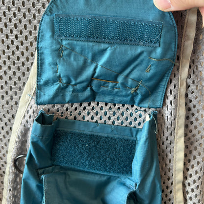 90's Patagonia パタゴニア メッシュフィッシングベスト グレー/グリーン(L)/C0115V-SO