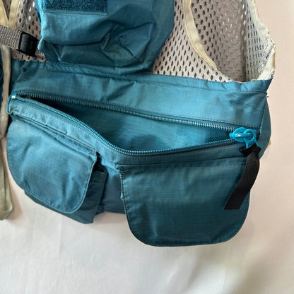 90's Patagonia パタゴニア メッシュフィッシングベスト グレー/グリーン(L)/C0115V-SO