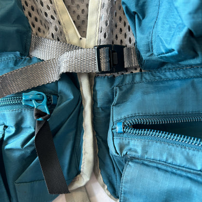 90's Patagonia パタゴニア メッシュフィッシングベスト グレー/グリーン(L)/C0115V-SO