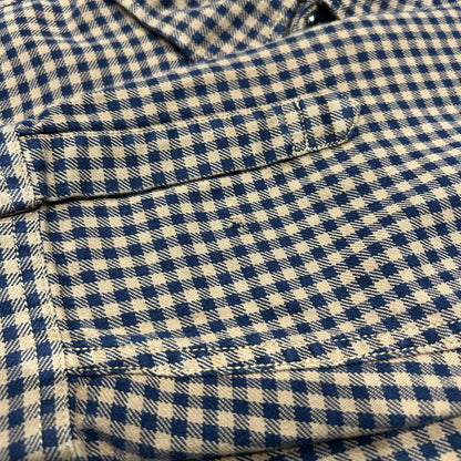 00's J.CREW cotton work type shirt コットン ワーク シャツ ブラック 茶 (XL)/A8505SH-SO