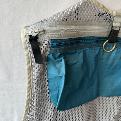 90's Patagonia パタゴニア メッシュフィッシングベスト グレー/グリーン(L)/C0115V-SO