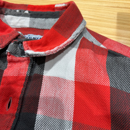80's ALASKAN flannel shirt アラスカン ネルシャツ ブロック チェック 赤 グレー 白 (不明)/B2901SH-SO