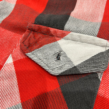 80's ALASKAN flannel shirt アラスカン ネルシャツ ブロック チェック 赤 グレー 白 (不明)/B2901SH-SO