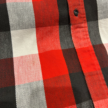 80's ALASKAN flannel shirt アラスカン ネルシャツ ブロック チェック 赤 グレー 白 (不明)/B2901SH-SO