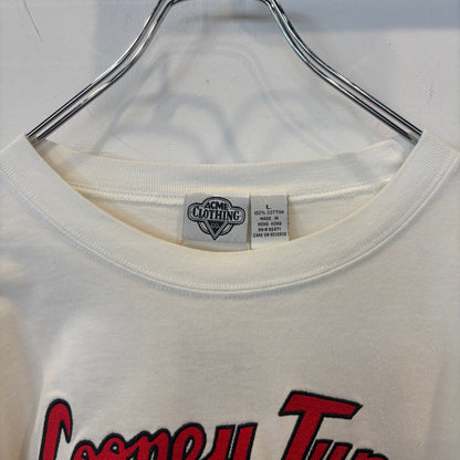 90's ACME CLOTHING CO. Looney Tunes ルーニーテューンズ キャラクター ロングスリーブシャツ 白黒(L)/B3540T-SO