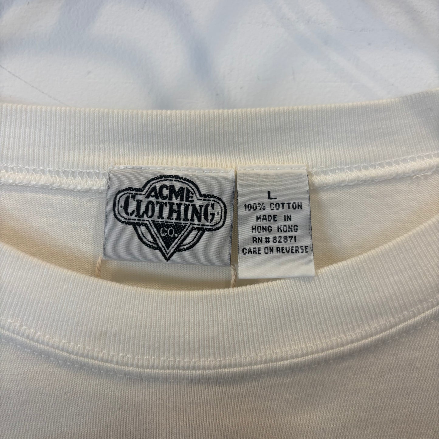 90's ACME CLOTHING CO. Looney Tunes ルーニーテューンズ キャラクター ロングスリーブシャツ 白黒(L)/B3540T-SO