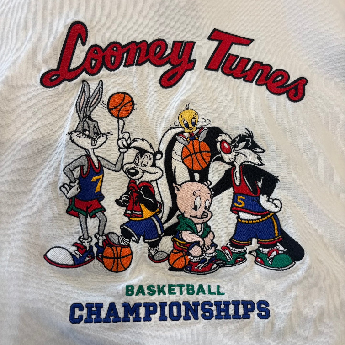 90's ACME CLOTHING CO. Looney Tunes ルーニーテューンズ キャラクター ロングスリーブシャツ 白黒(L)/B3540T-SO