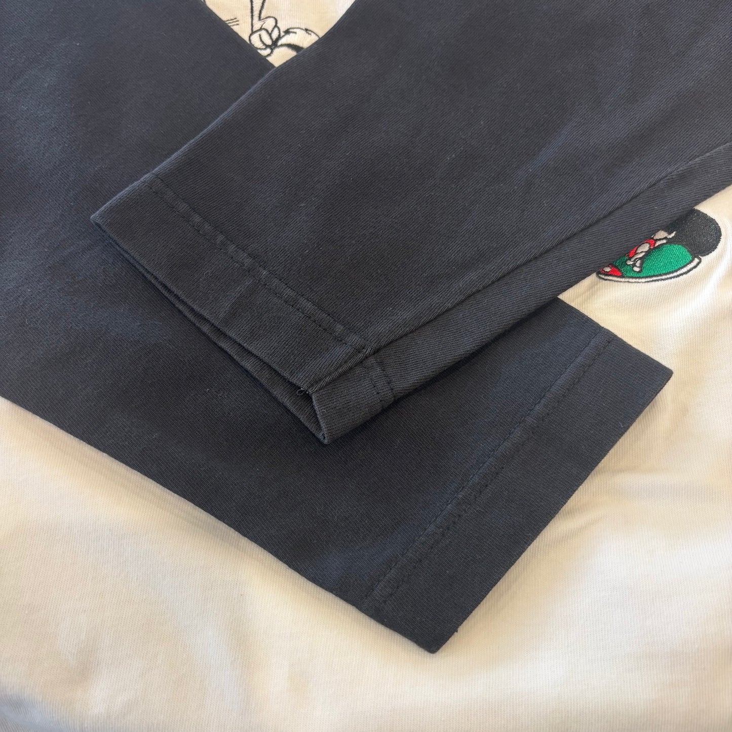 90's ACME CLOTHING CO. Looney Tunes ルーニーテューンズ キャラクター ロングスリーブシャツ 白黒(L)/B3540T-SO