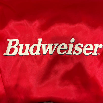 90's Bud "King of Beers" バドワイザー ナイロンジャケット 赤 (サイズ不明)/A6010J-SO