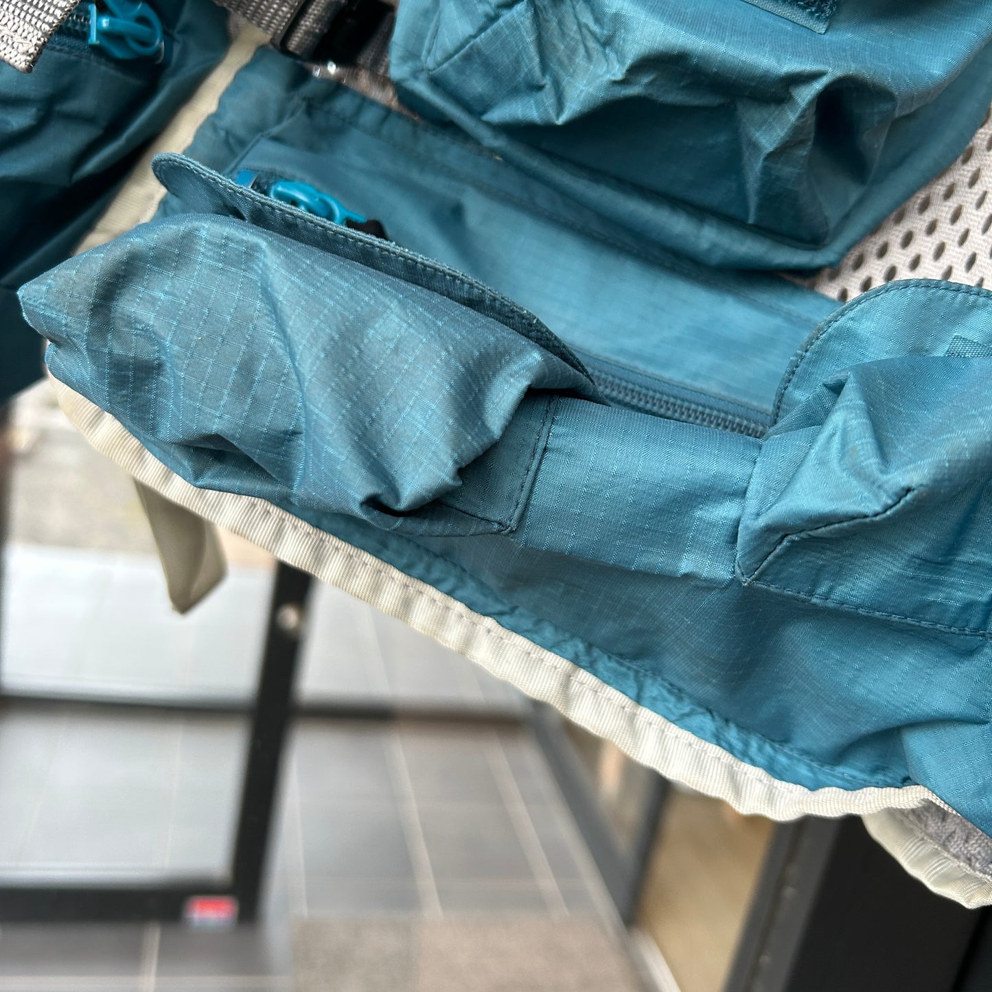 90's Patagonia パタゴニア メッシュフィッシングベスト グレー/グリーン(L)/C0115V-SO