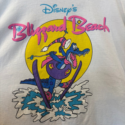 90's MICKEY.INC ディズニー Blizzard Beach ブリザード・ビーチ キャラクターTシャツ 白(不明)/B3541T-SO